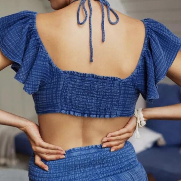 Anthropologie daily practice cotton the jerry cinched Flowy sleeve top - Picture 3 of 8